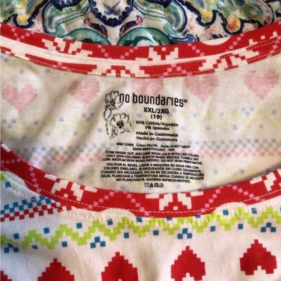 2xl Red and White Knitted Long Sleeve Relaxed Top (0042) - Picture 2 of 6